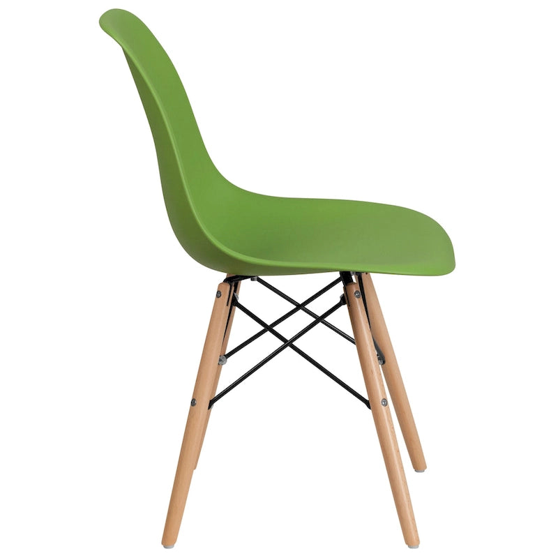 Plastic Chair with Wooden Legs