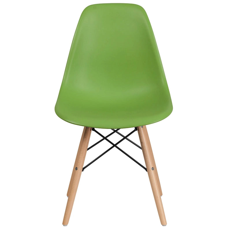 Plastic Chair with Wooden Legs
