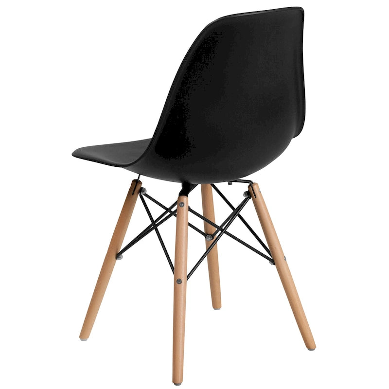 Plastic Chair with Wooden Legs