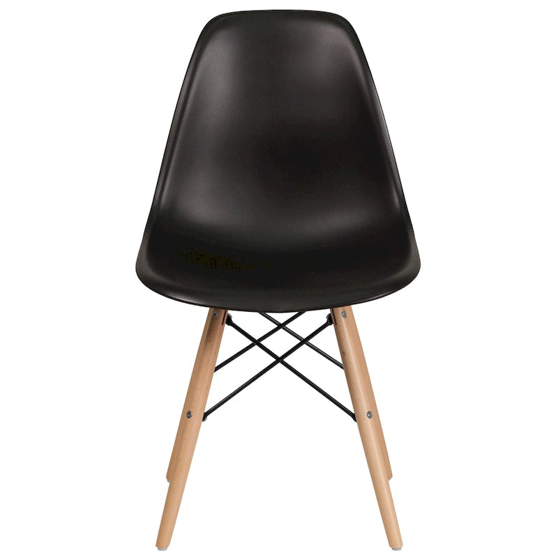 Plastic Chair with Wooden Legs