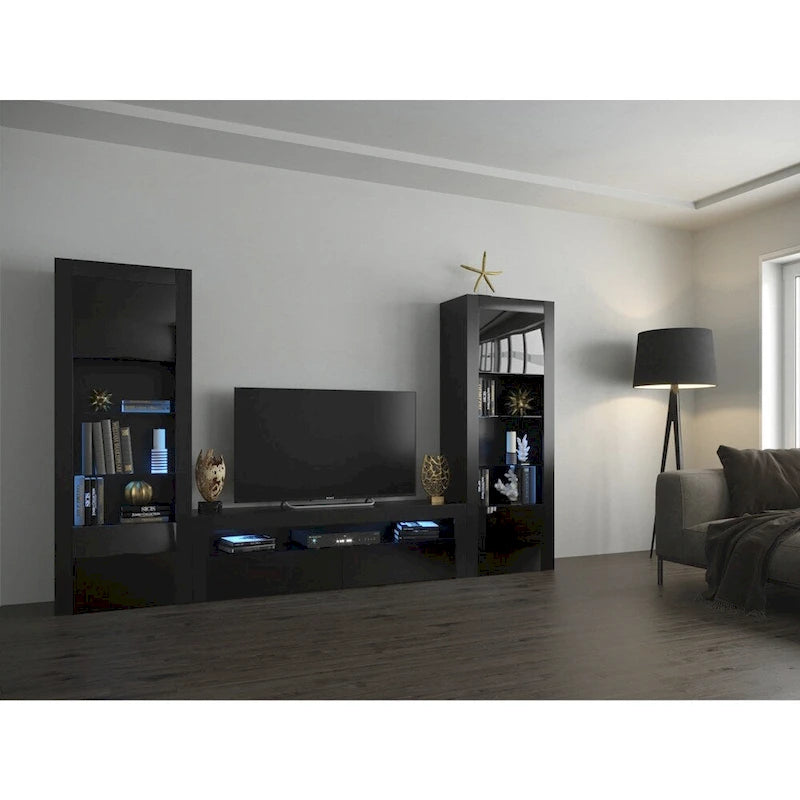 Milano Set Modern Wall Unit Entertainment Center
