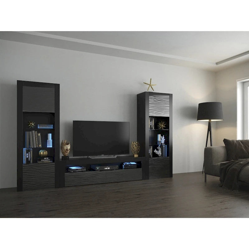 Milano Set Modern Wall Unit Entertainment Center