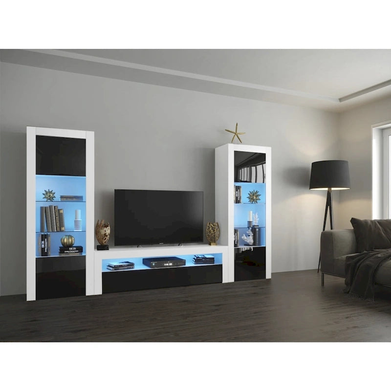 Milano Set Modern Wall Unit Entertainment Center