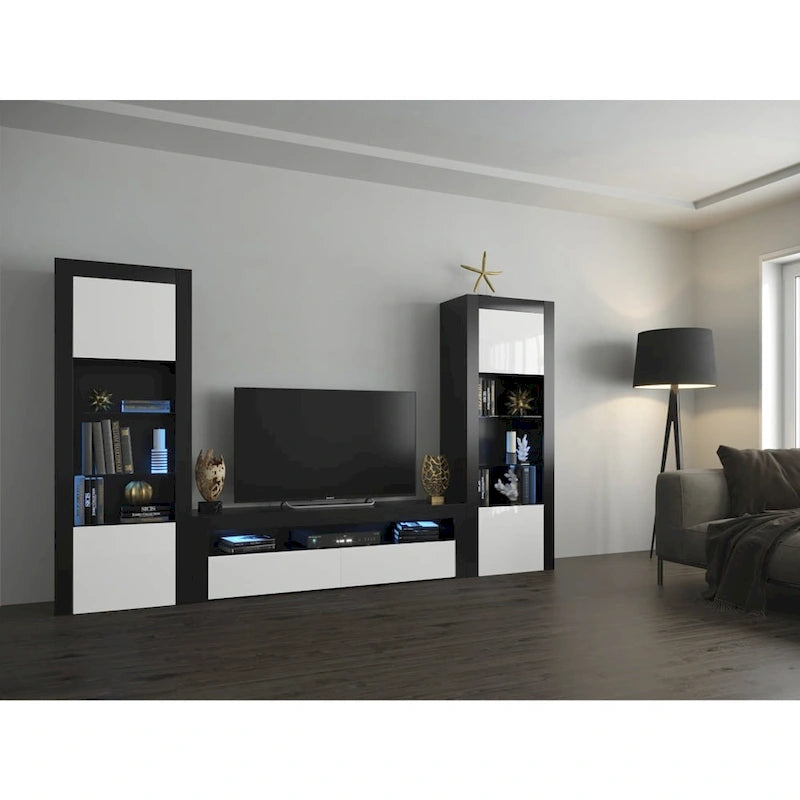 Milano Set Modern Wall Unit Entertainment Center