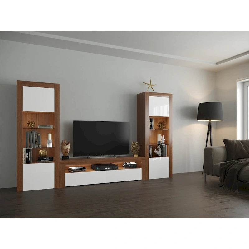 Milano Set Modern Wall Unit Entertainment Center