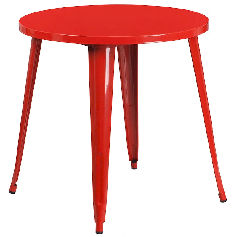 30-inch Round Metal Indoor-Outdoor Table Set