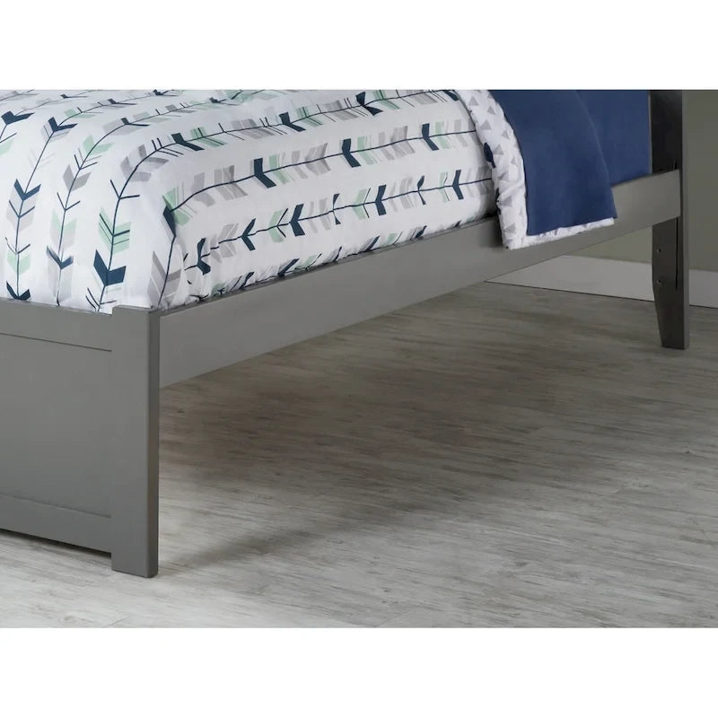 Mission King Platform Bed with 2 Drawers in Grey