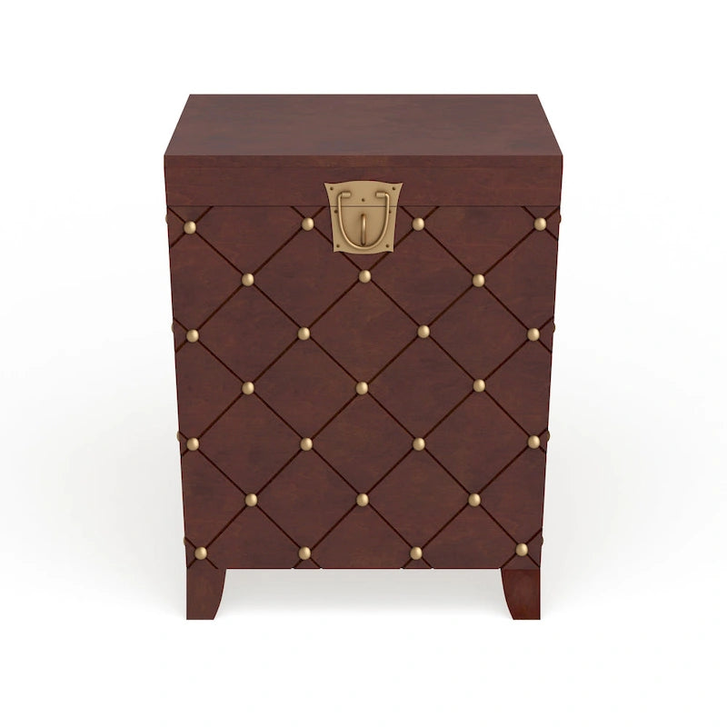 SEI Furniture Liatris Nailhead Espresso End Table Trunk