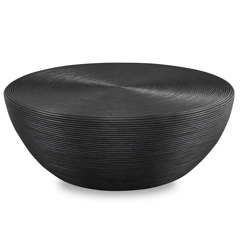 Uttermost Bongo Black Rattan Coffee Table - 44W x 16H x 44D