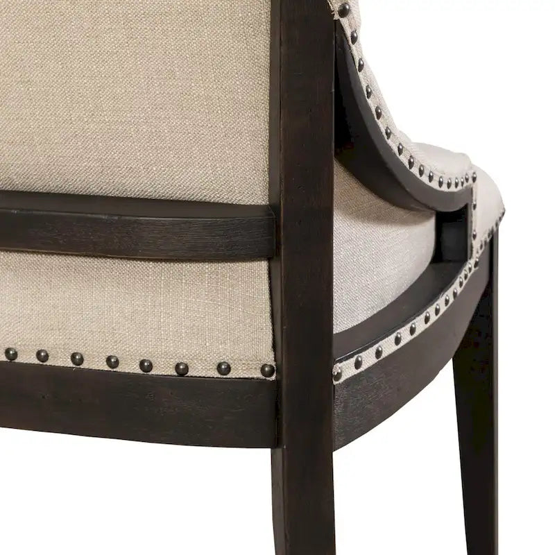 Americana Farmhouse Black Upholstered Shelter Dining Bench
