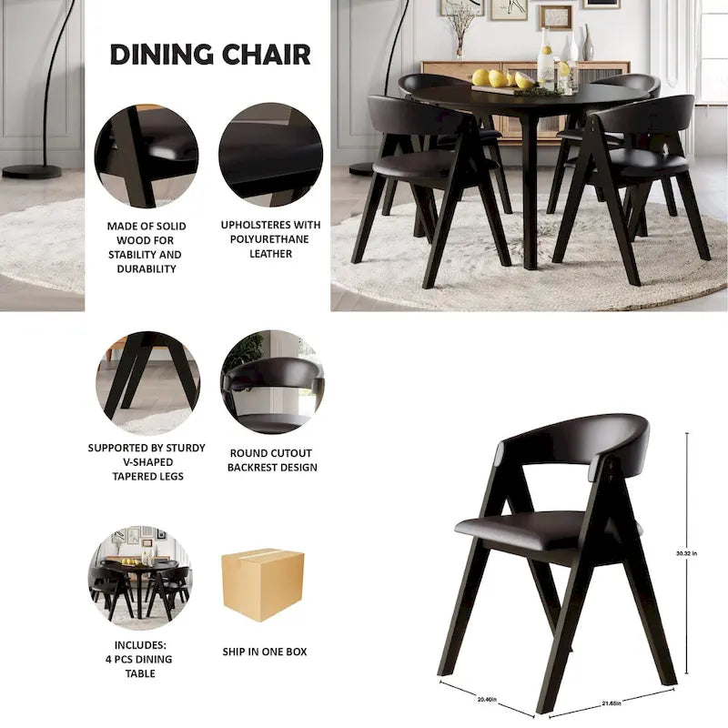 CraftPorch Transitional V-shaped Dining Chairs (Set of 4)
