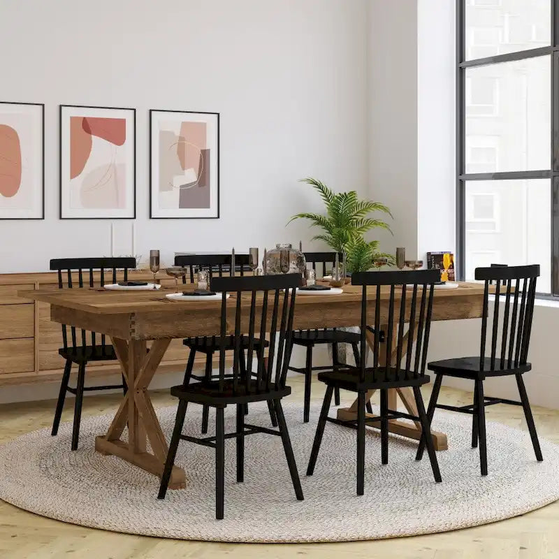 7' x 40 Rectangular Antique Rustic Solid Pine Folding Dining Table