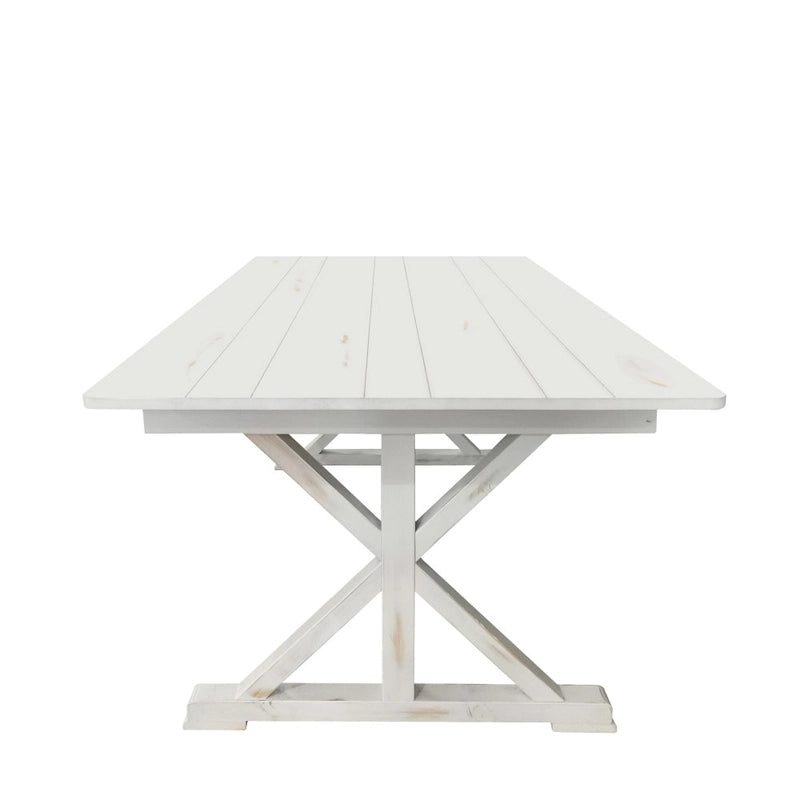 7' x 40 Rectangular Antique Rustic Solid Pine Folding Dining Table