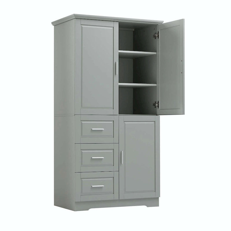 Bathroom Storage Cabinet with Drawers and Adjustable Shelf