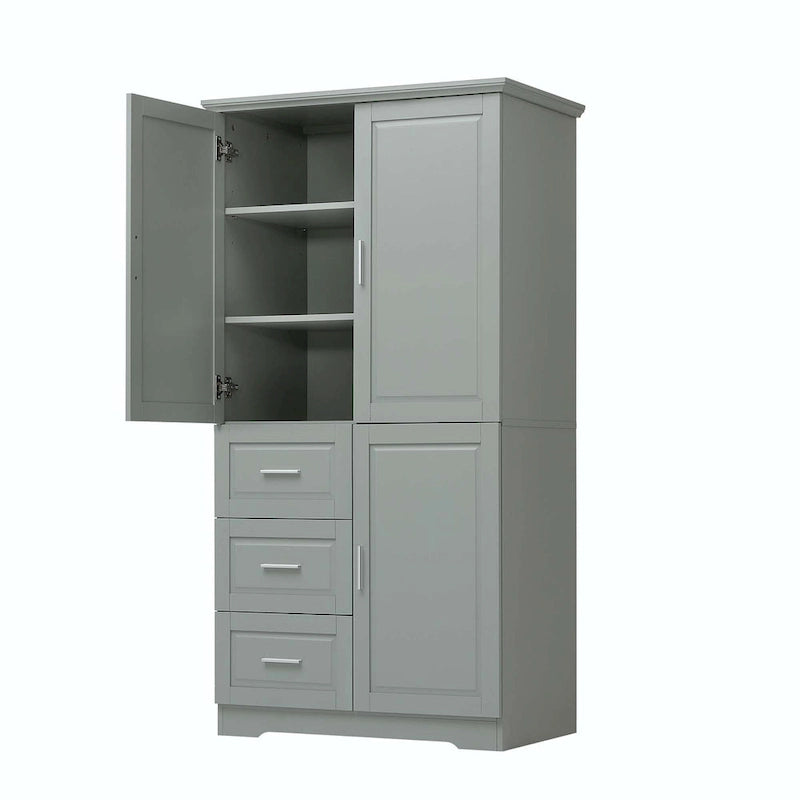 Bathroom Storage Cabinet with Drawers and Adjustable Shelf