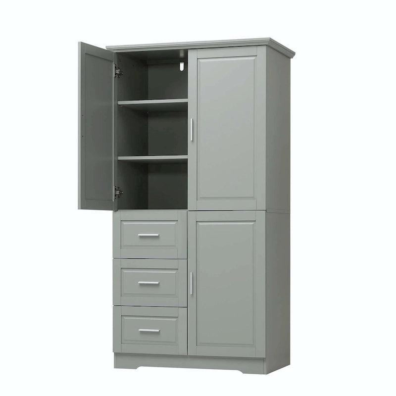 Bathroom Storage Cabinet with Drawers and Adjustable Shelf