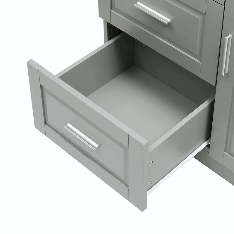Bathroom Storage Cabinet with Drawers and Adjustable Shelf