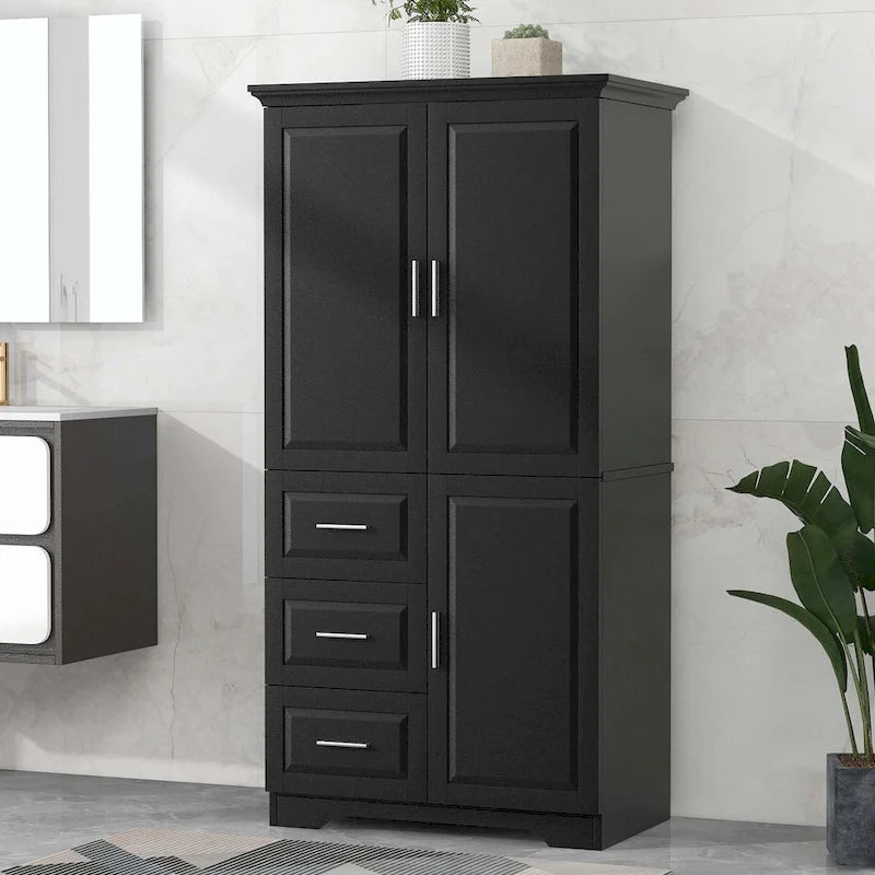 Bathroom Storage Cabinet with Drawers and Adjustable Shelf