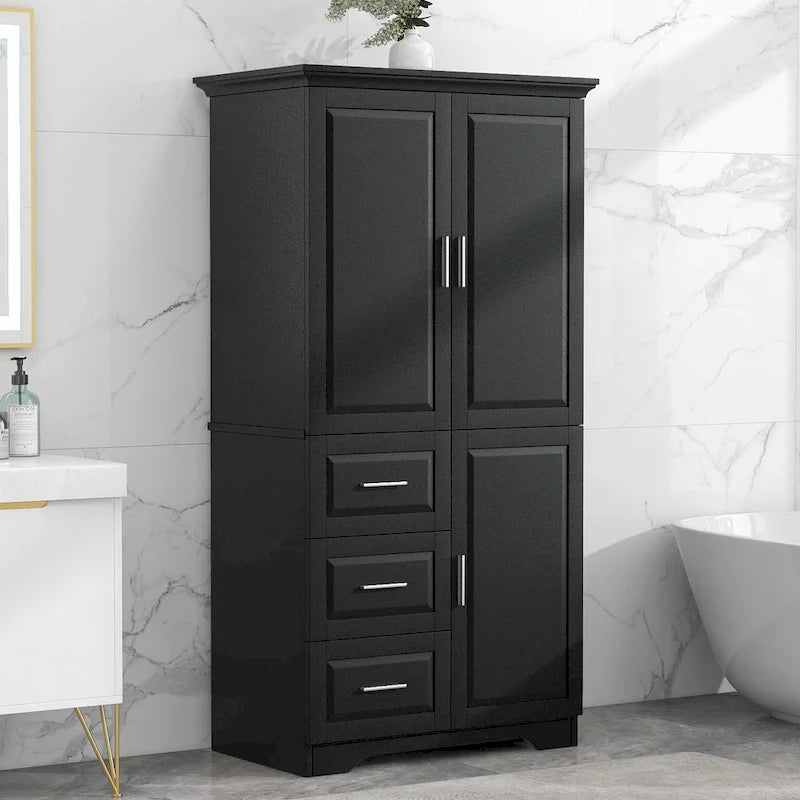 Bathroom Storage Cabinet with Drawers and Adjustable Shelf