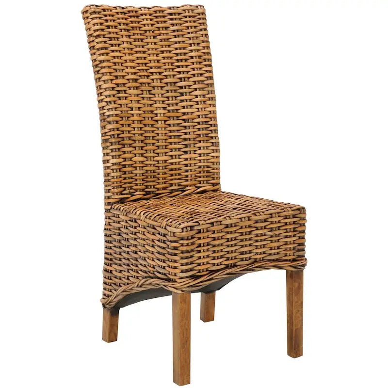 SAFAVIEH Kathi Isla Wicker Brown High Back Dining Chair (Set of 2) - 18.5 x 20.9 x 42.1 - 19Wx21Dx42H