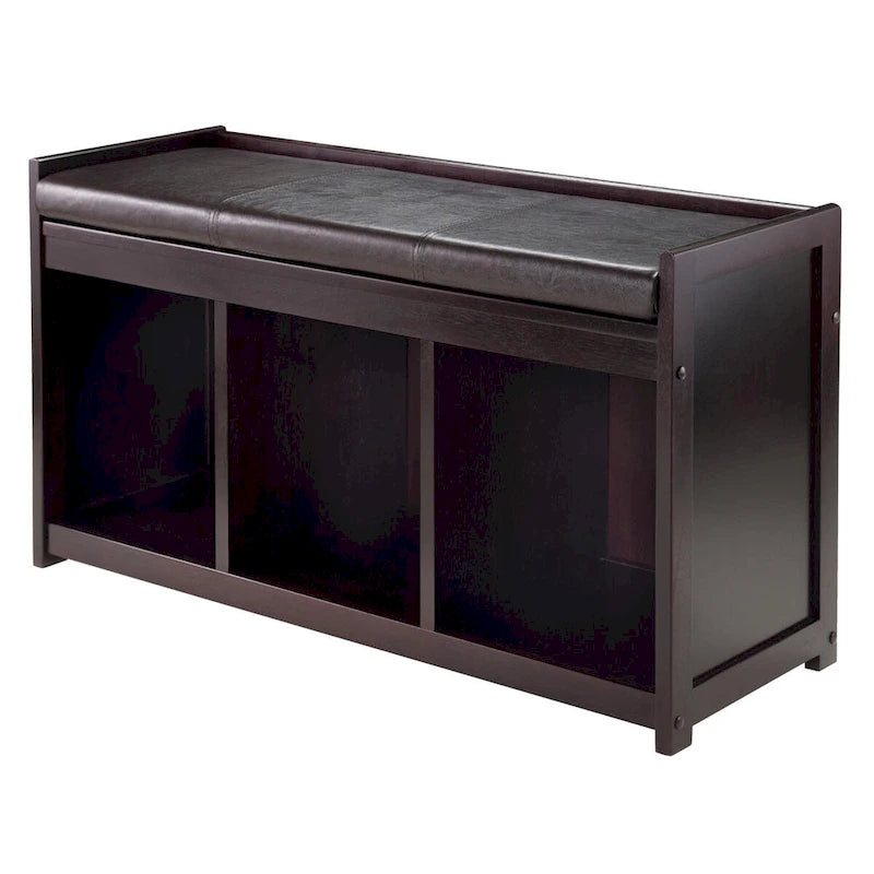 Addison 2-Pc Storage Bench with Seat Cushion, Espresso - 37.5W x 13.5D x 20.87H