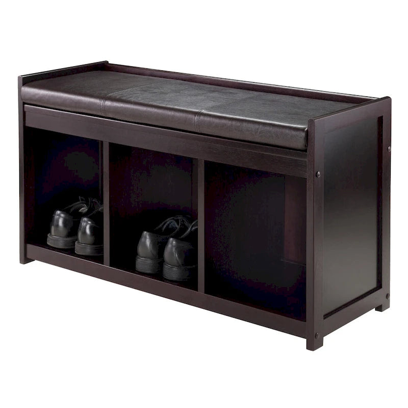 Addison 2-Pc Storage Bench with Seat Cushion, Espresso - 37.5W x 13.5D x 20.87H