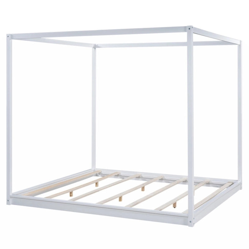 King Size Canopy Platform Bed with Support Legs