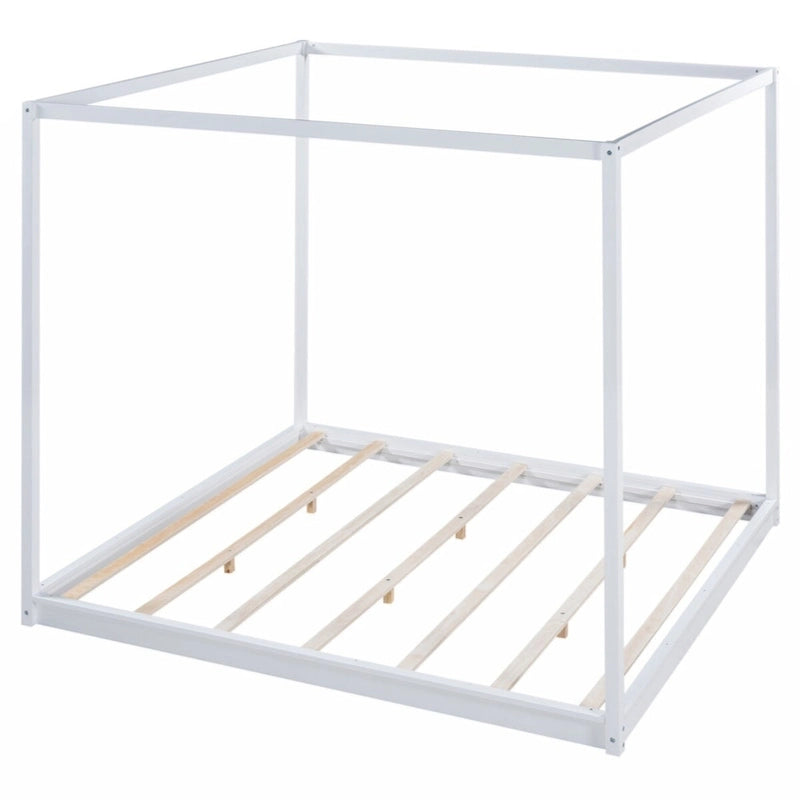 King Size Canopy Platform Bed with Support Legs