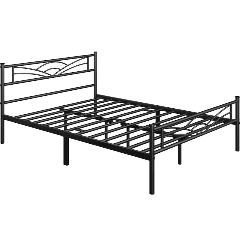 Yaheetech Metal Platform Bed Frame with Underbed Storage Bed Frame with Cloud-inspired Design Headboard