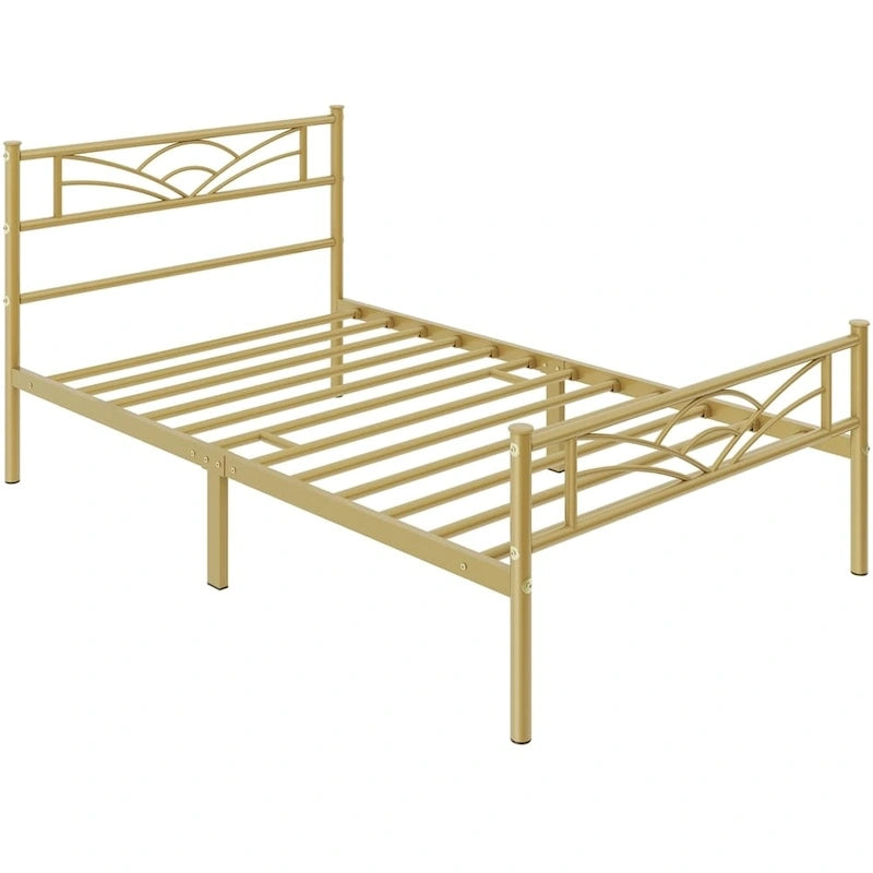 Yaheetech Metal Platform Bed Frame with Underbed Storage Bed Frame with Cloud-inspired Design Headboard