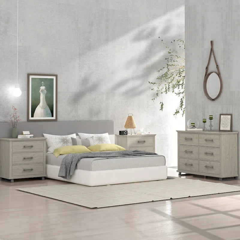 Farmhouse 3-Piece Bedroom Set - 2 Nightstand and 1 Dresser