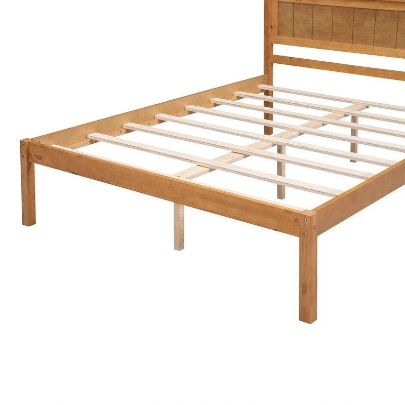 Platform Bed Frame with Headboard, Wood Slat Support, No Box Spring Needed
