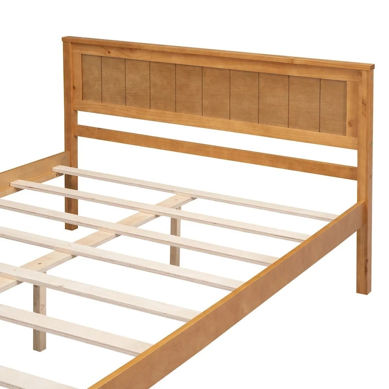 Platform Bed Frame with Headboard, Wood Slat Support, No Box Spring Needed