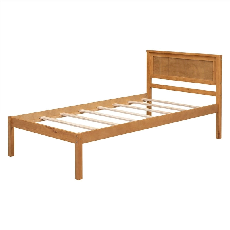 Platform Bed Frame with Headboard, Wood Slat Support, No Box Spring Needed