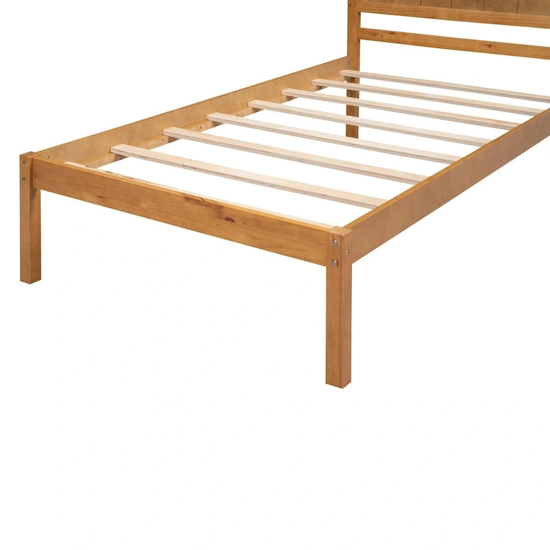 Platform Bed Frame with Headboard, Wood Slat Support, No Box Spring Needed