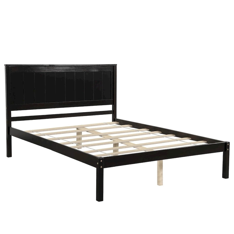 Platform Bed Frame with Headboard, Wood Slat Support, No Box Spring Needed