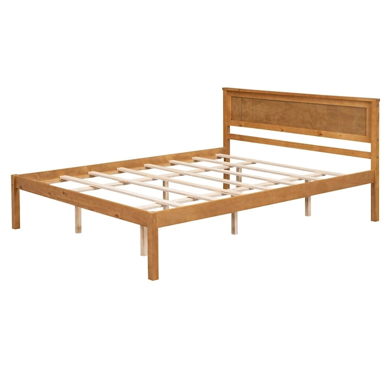 Platform Bed Frame with Headboard, Wood Slat Support, No Box Spring Needed