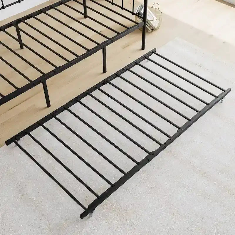 Twin Size Metal Daybed Frame with Trundle