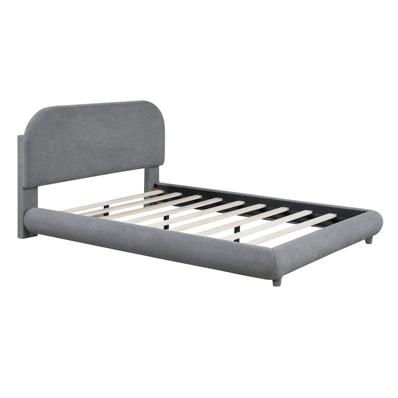 Full Size Upholstered Platform Bed with Thick Fabric