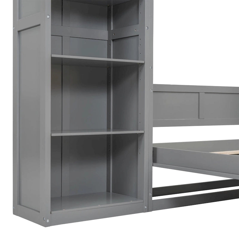 Merax Murphy Bed Wall Bed with Shelves
