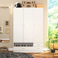 Workspace and Wardrobe Combo Storage Furniture Set with Deluxe Vanity
