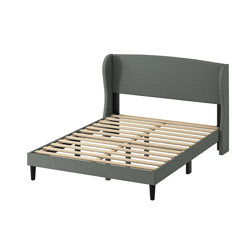 Gerald Upholstered Traditional Wingback Platform Bed By HULALA HOME
