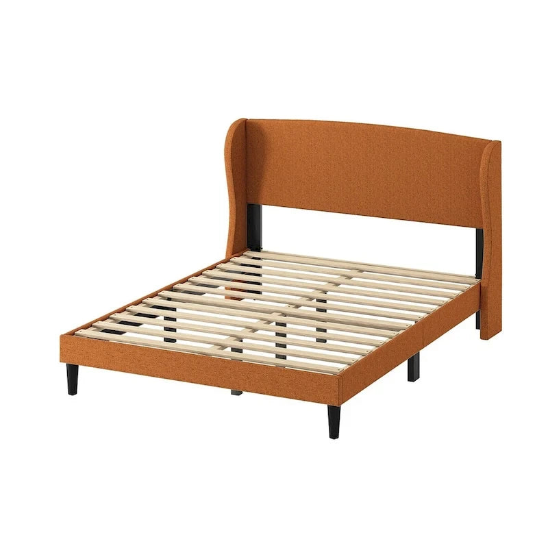 Gerald Upholstered Traditional Wingback Platform Bed By HULALA HOME