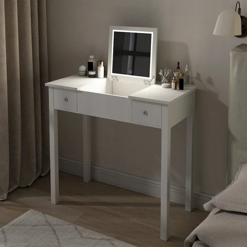 32.99 Makeup Storage Table Makeup With LED Light &Mirror
