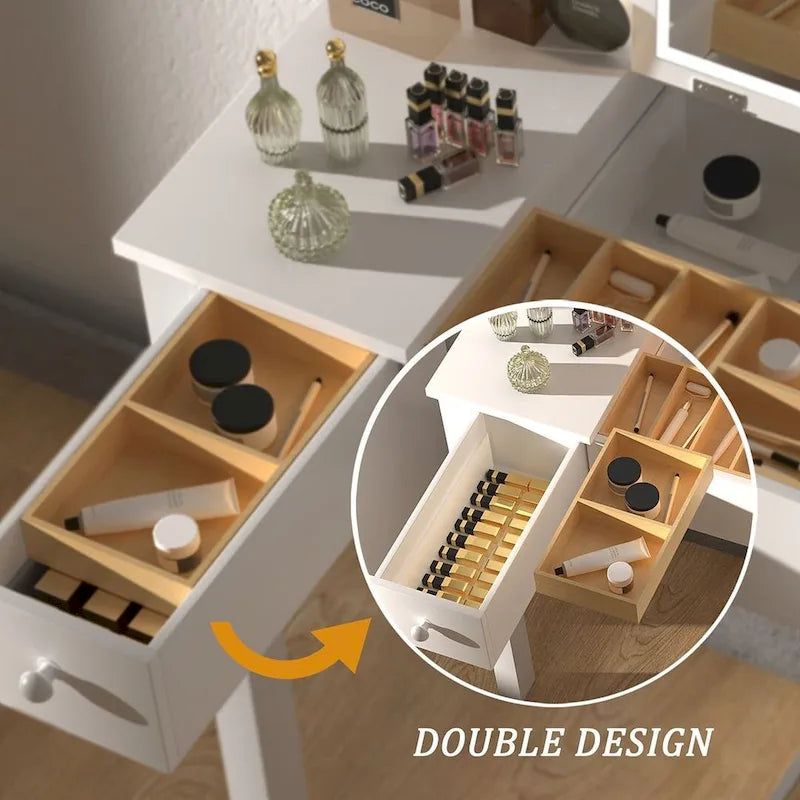 32.99 Makeup Storage Table Makeup With LED Light &Mirror