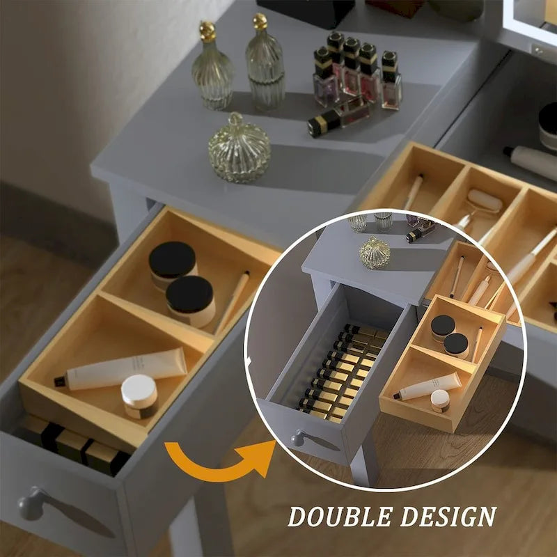32.99 Makeup Storage Table Makeup With LED Light &Mirror