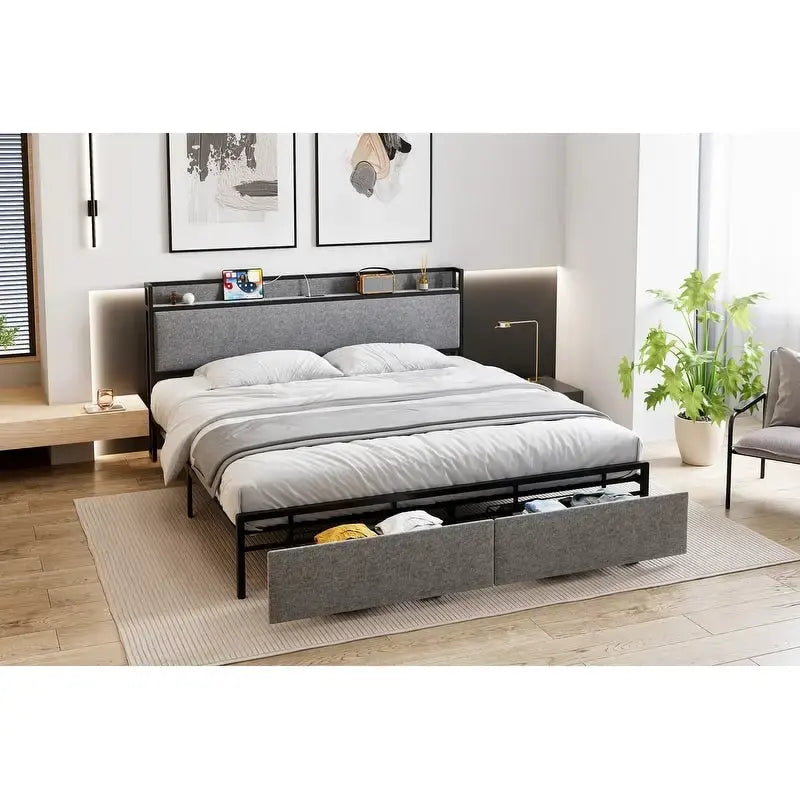JX bed with drawers at the end of the bed
