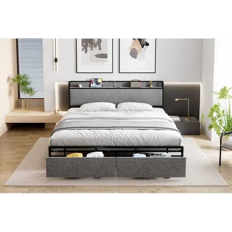 JX bed with drawers at the end of the bed