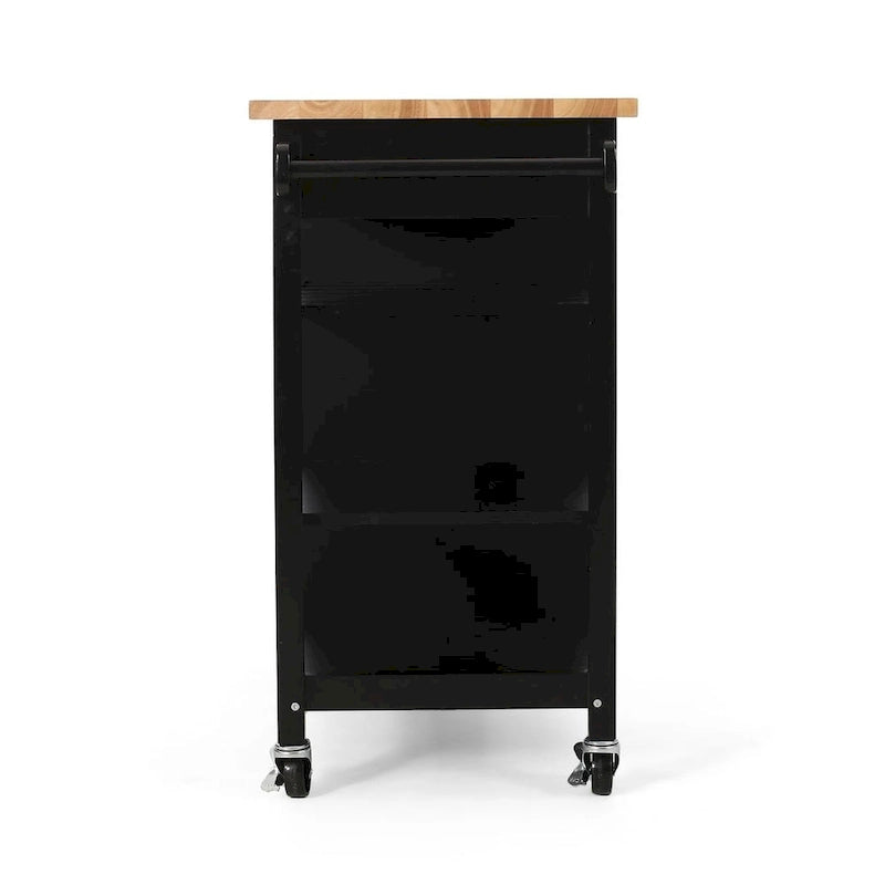 Modern Wooden Kitchen Cart with Wheels Drawer and Cabinet by Christopher Knight Home