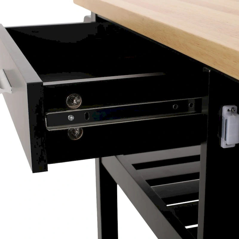 Modern Wooden Kitchen Cart with Wheels Drawer and Cabinet by Christopher Knight Home